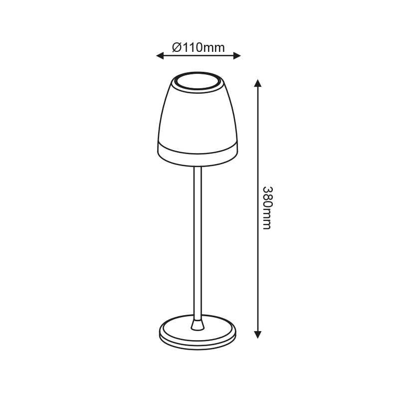 ^LED SMD TABLE BATTERY LUMINAIRE 2W 150LM 38° 3.000K MATT WHITE CRI80 IP54 - ledmania.gr
