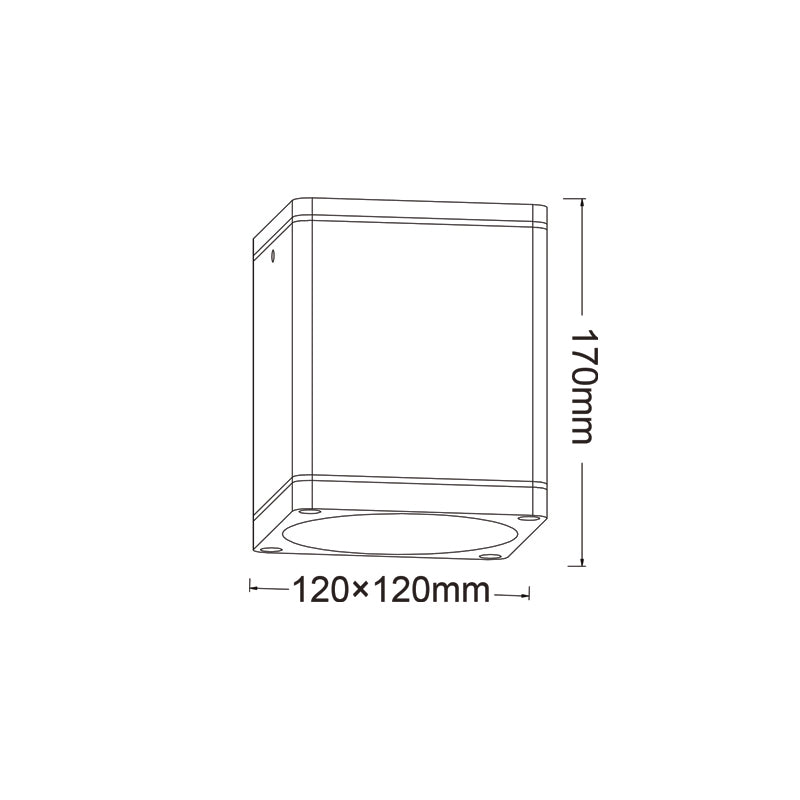 ^E27 PAR30  SQUARE CEILING LUMINAIRE 230V AC GOLDEN BLACK IP65 MAX.35W - ledmania.gr