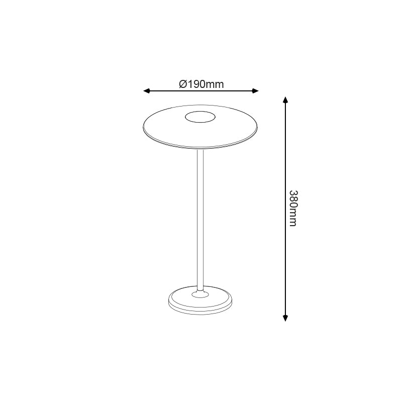 ^LED SMD TABLE BATTERY LUMINAIRE 2W 260LM 83° 3.000K DARK GREY CRI80 IP54 - ledmania.gr
