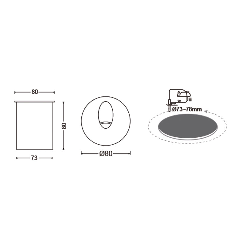 ^LED HP WALL RECESSED LUMINAIRE 3W 55LM 230VAC 3.000K DARK GREY CRI80 IP65 30.000HRS(INSTAL BOX INC) - ledmania.gr