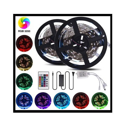 Κιτ Ταινία LED 14,4W/μέτρο RGB 5 Μέτρα Με Τροφοδοτικό Και Χειριστήριο 24 Πλήκτρων - ledmania.gr