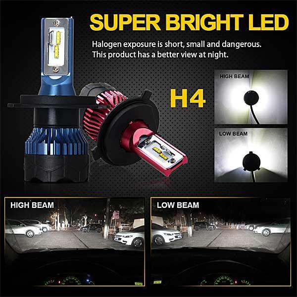 H4 Led Αυτοκινητων Κυριου Φωτισμου-16000Lm SET - Φωτισμός υψηλής ποιότητας 6000K 2 τεμ. - ledmania.gr