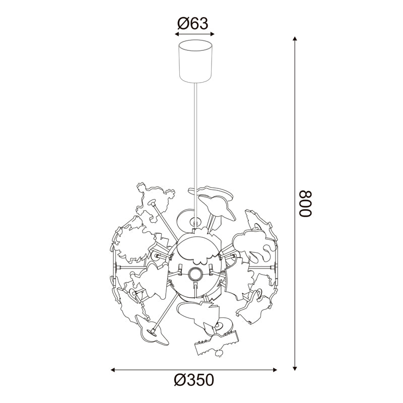 ΚΡΕΜΑΣΤΟ Φ/Σ 4ΧΕ14 ΠΑΙΔΙΚΟ ΔΙΑΣΤΗΜΑ Φ35ΧΗ80CM SPACE - ledmania.gr