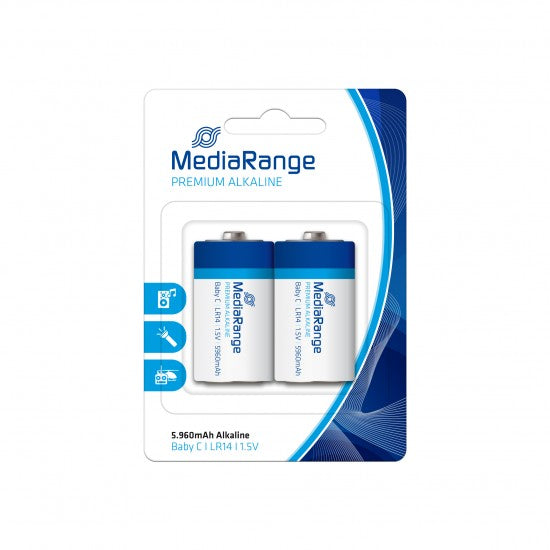 Αλκαλική Μπαταρία MediaRange Premium C 1.5V (LR14) (2 Pack) - ledmania.gr