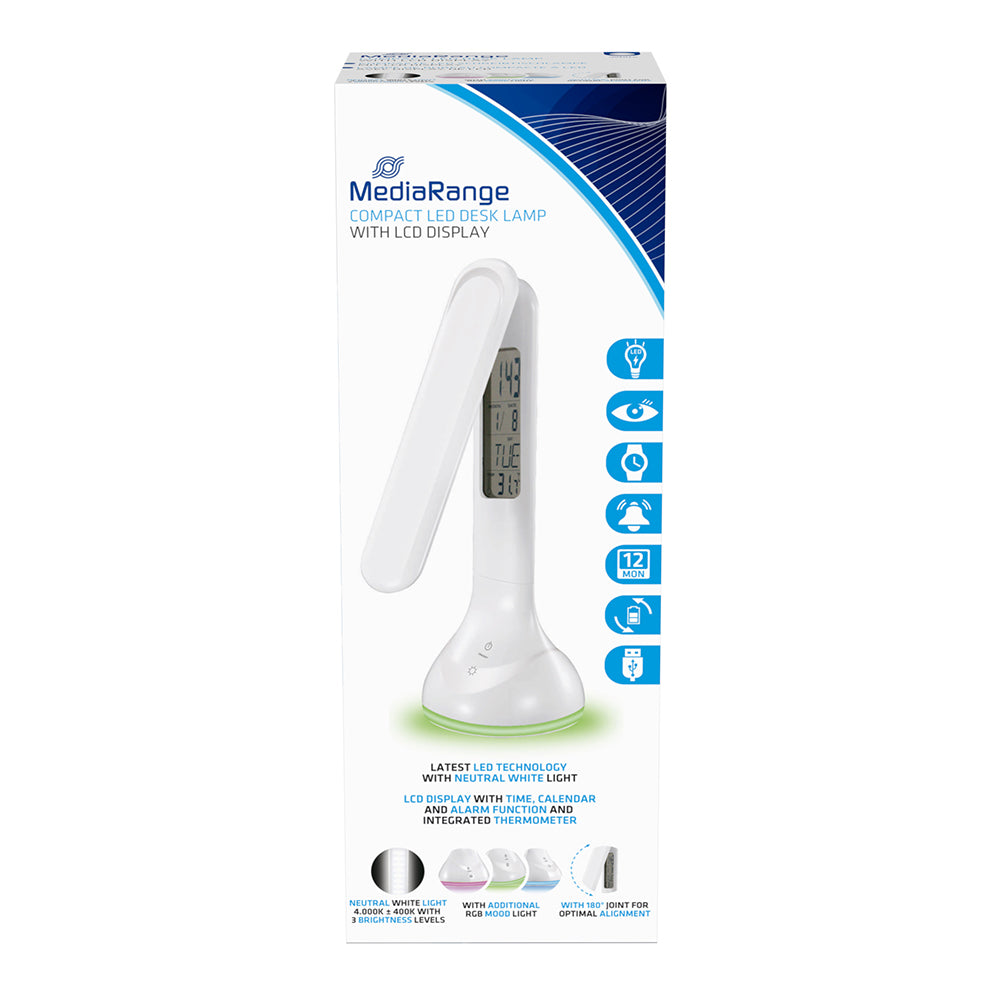 Φωτιστικό Γραφείου MediaRange Compact LED desk lamp, white (MROS502) - ledmania.gr