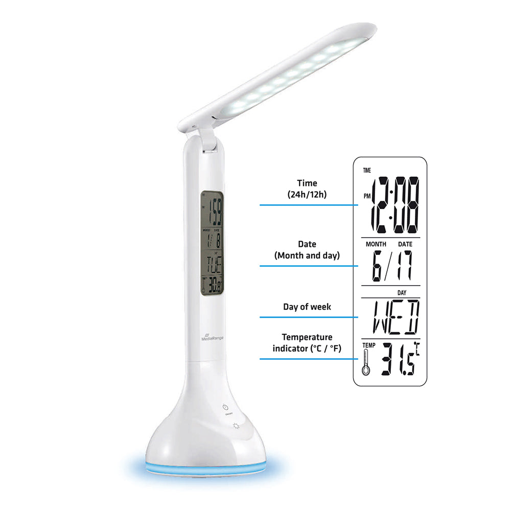 Φωτιστικό Γραφείου MediaRange Compact LED desk lamp, white (MROS502) - ledmania.gr