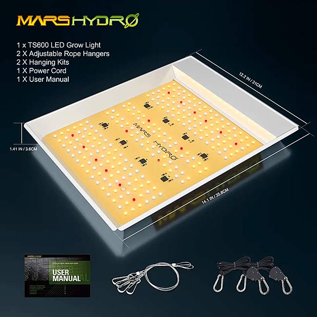 MarsHydro LED Grow Lights TS600 100 Watt High Par Led Grow Light για φύτευση εσωτερικού χώρου - ledmania.gr