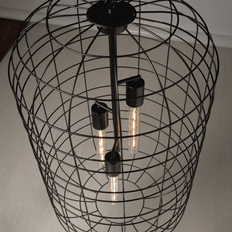 ΚΡΕΜΑΣΤΟ Φ/Σ 3ΧΕ27 ΜΕΤΑΛΛΙΚΟ ΜΑΥΡΟ Φ43ΧΗ120CM - ledmania.gr