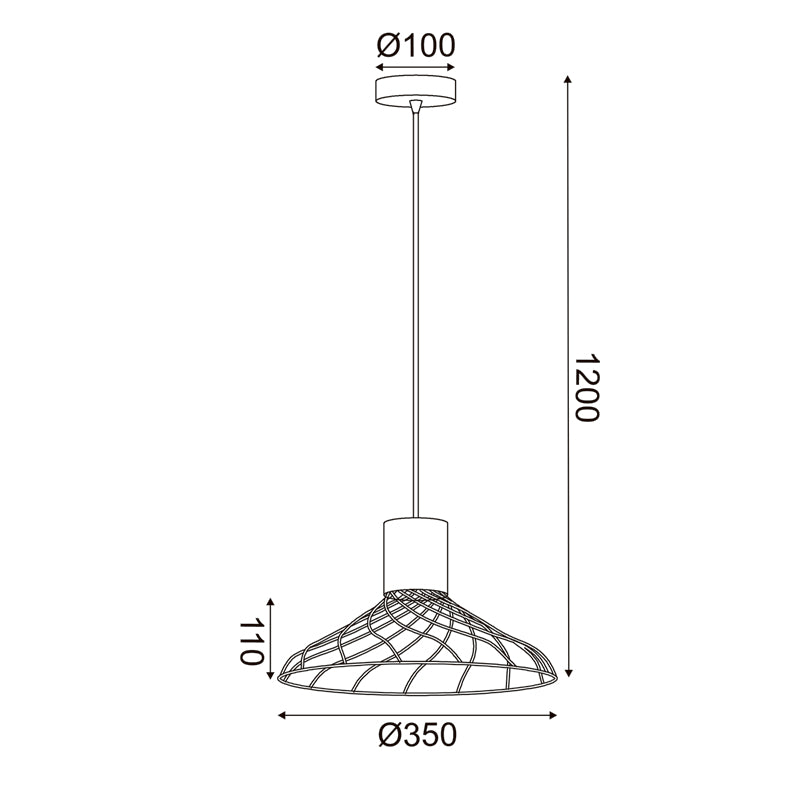 ^ΚΡΕΜΑΣΤΟ Φ/Σ 1xGU10 TORNADE ΜΑΥΡΟ ΜΕΤ/ΚΟ +ΞΥΛΟ Φ35Χ120CM - ledmania.gr
