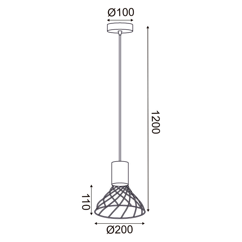 ^ΚΡΕΜΑΣΤΟ Φ/Σ 1xGU10 TORNADE ΜΑΥΡΟ ΜΕΤ/ΚΟ +ΞΥΛΟ Φ20Χ120CM - ledmania.gr
