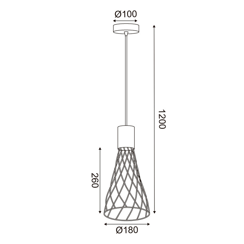 ^ΚΡΕΜΑΣΤΟ Φ/Σ 1xGU10 TORNADE ΜΑΥΡΟ ΜΕΤ/ΚΟ +ΞΥΛΟ Φ18Χ120CM - ledmania.gr
