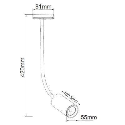 BLACK LED TRACK LIGHT 10W 3000K 2WIRES 24° 850LM 230V Ra80 - ledmania.gr