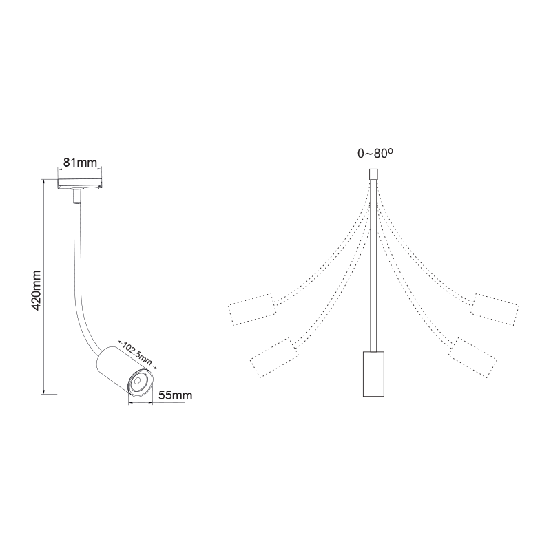 WHITE LED TRACK LIGHT 10W 4000K 2WIRES 38° 900LM 230V Ra80 - ledmania.gr