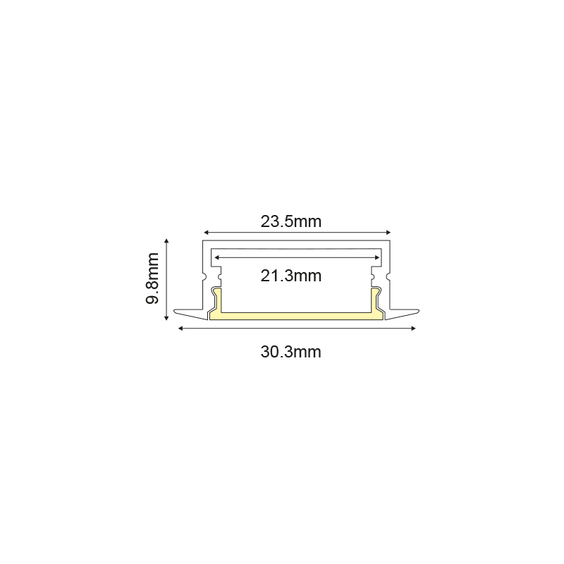 NORM ALUMINUM PROFILE WITH OPAL COVER 2m/pc-(Τιμή Μέτρου) - ledmania.gr