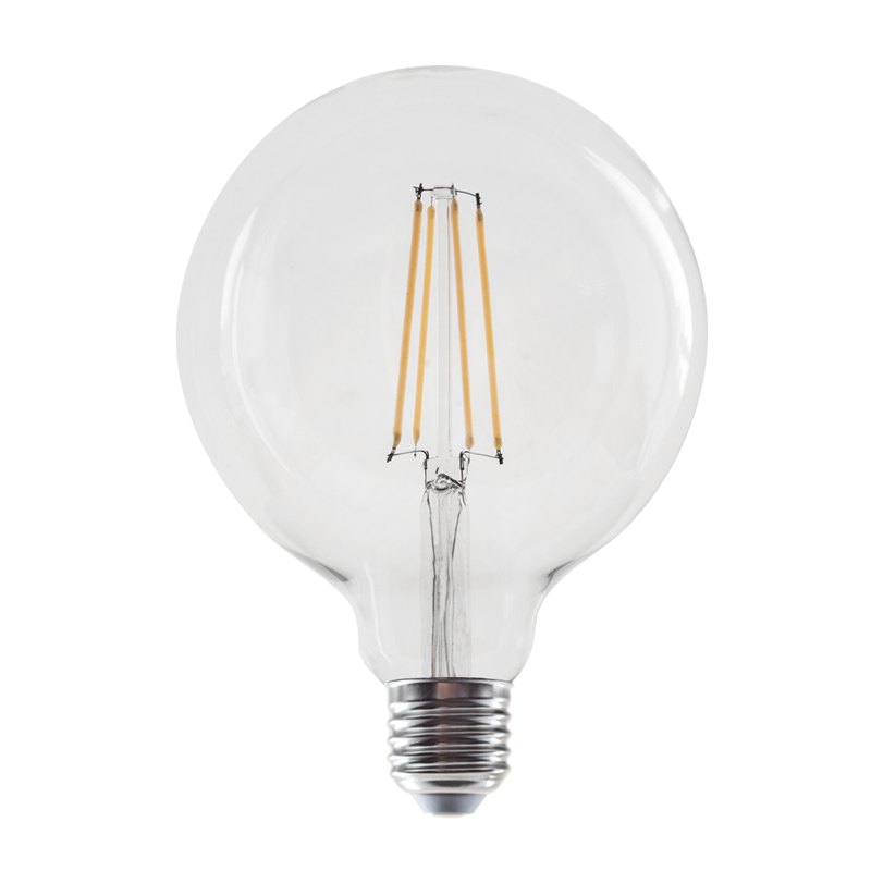 LED FILAMENT E27 G125 8W 2700K 230V AC 980LM RA80 - ledmania.gr