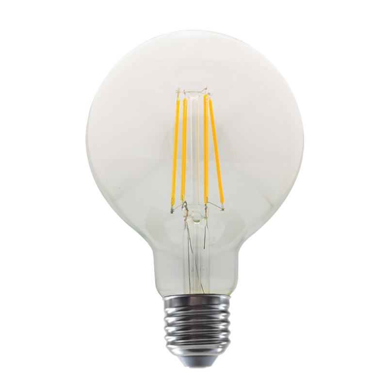 LED FILAMENT E27 G95 8W 2700K 230V AC 980LM RA80 - ledmania.gr