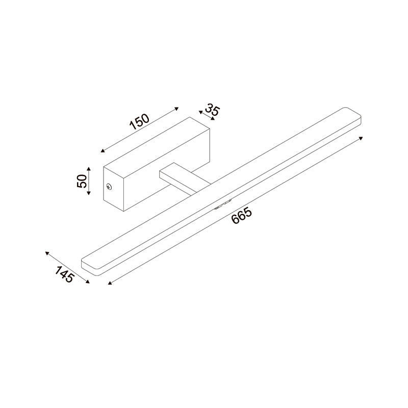 ^ΕΠΙΤΟΙΧΟ Φ/Σ LED 12W 3000K 780LM PALMA ΟΡΕΙΧΑΛΚΟ ΜΕΤ/ΚΟ IP44 66,5X14,5X5CM - ledmania.gr