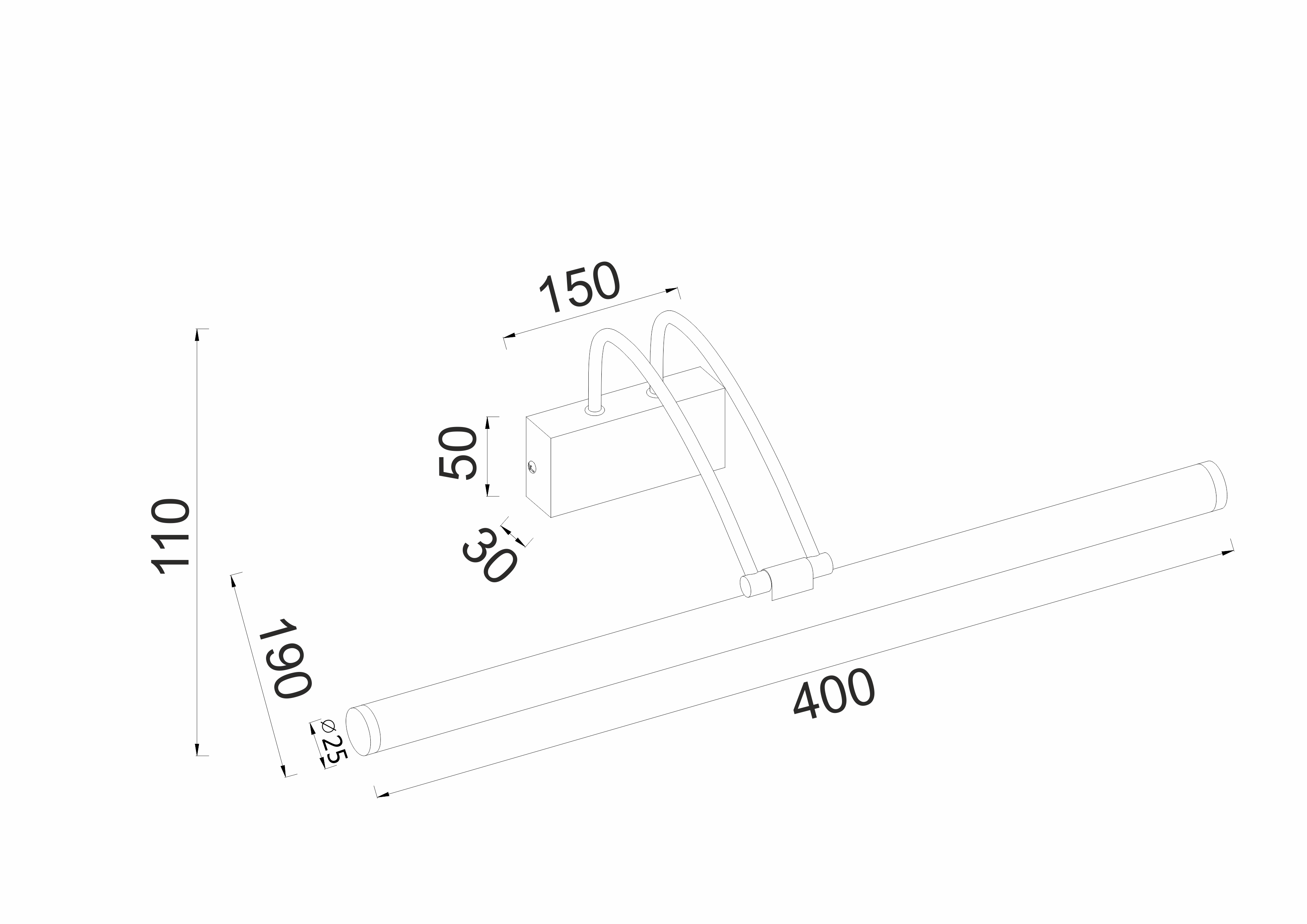 ^ΕΠΙΤΟΙΧΟ Φ/Σ LED 8W 3000K 520LM ΜΑΥΡΟ ΑΝΟΞ.ΑΤΣΑΛΙ IP44 40X12X19CM  ARIA - ledmania.gr