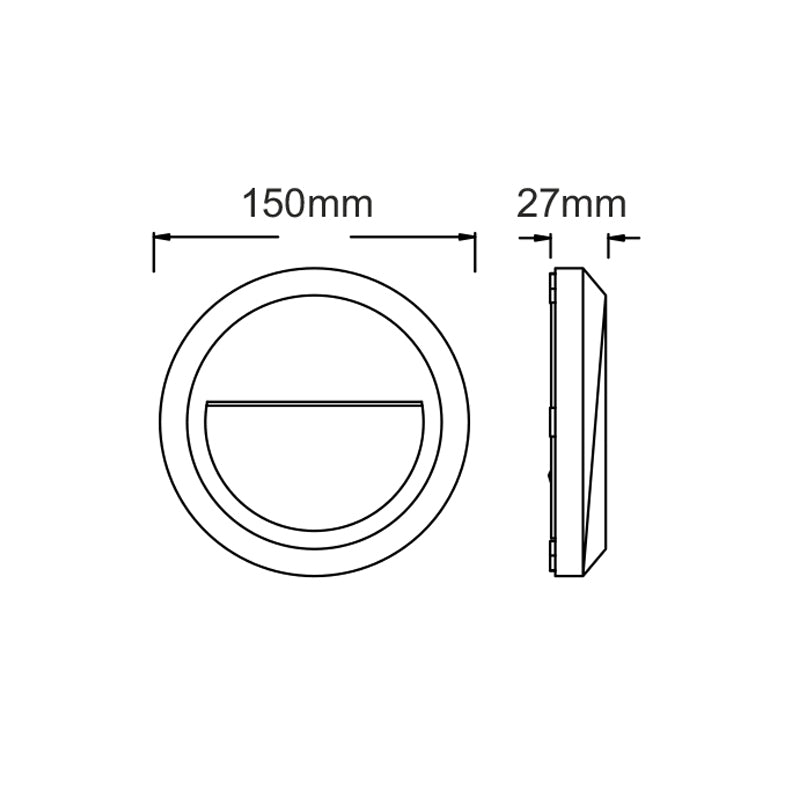 LED WALL ROUND LUMINAIRE RUST 230V AC IP65 1.5W 3000K 100LM RA80 - ledmania.gr