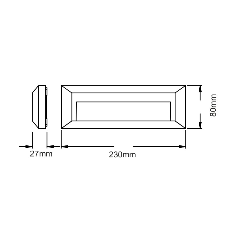 LED WALL RECTANGLE LUMINAIRE RUST 230V AC IP65 2W 3000K 100LM RA80 - ledmania.gr