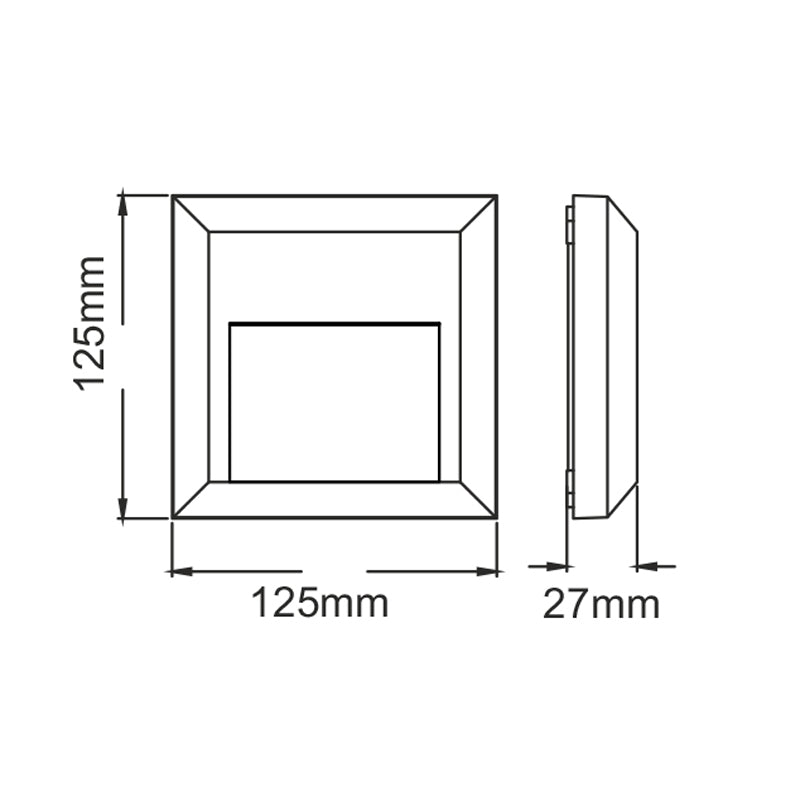 LED WALL SQUARE LUMINAIRE RUST 230V AC IP65 1.5W 3000K 100LM RA80 - ledmania.gr
