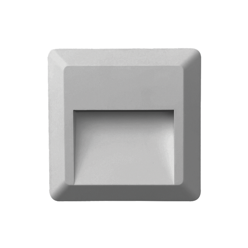 LED WALL SQUARE LUMINAIRE GREY 230V AC IP65 1.5W 3000K 100LM RA80 - ledmania.gr