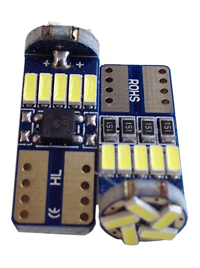 T10 W5W-canbus Led αυτοκινητου  15 SMD 4014-Dc 12 volt-250 Lumens-Ψυχρο Λευκο-1τεμ. - ledmania.gr