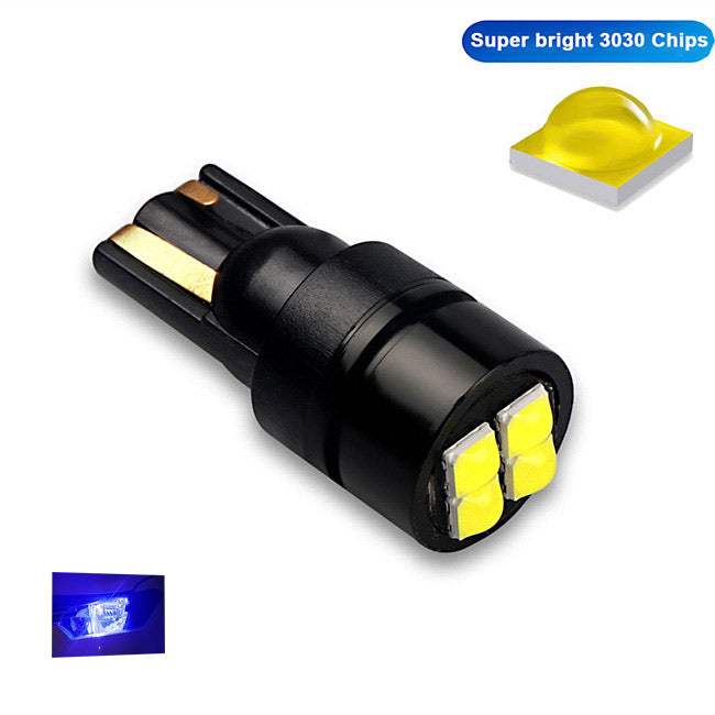T10 Λαμπα LED Canbus 350lm-12VDc 5W5 LED  Αυτοκινητου-3030 4 SMD New Chip 2019-Μπλε - ledmania.gr