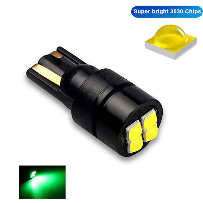 T10 Λαμπα LED Canbus 350lm-12VDc 5W5 LED  Αυτοκινητου-3030 4 SMD New Chip 2019-Πρασινο - ledmania.gr