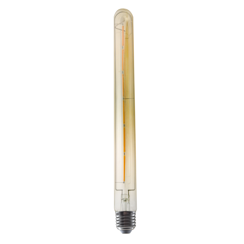 LED FILAMENT E27 DIM T30 AMBER 300mm 6W 2700K 230V AC  760LM RA80 - ledmania.gr