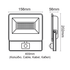 BLACK SENSOR LED SMD FLOOD LUMINAIRE IP66 30W 4000K 3100Lm 230V AC RA80 - ledmania.gr