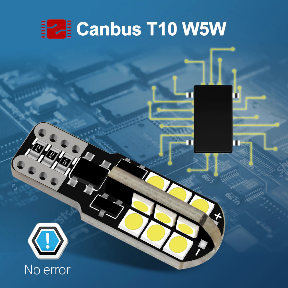 W5W-T10 Canbus Led Λαμπα Αυτοκινήτου- 24SMD 3030-5 watt-600lumens-12Volt Πολύ Φωτεινά 6000k - ledmania.gr