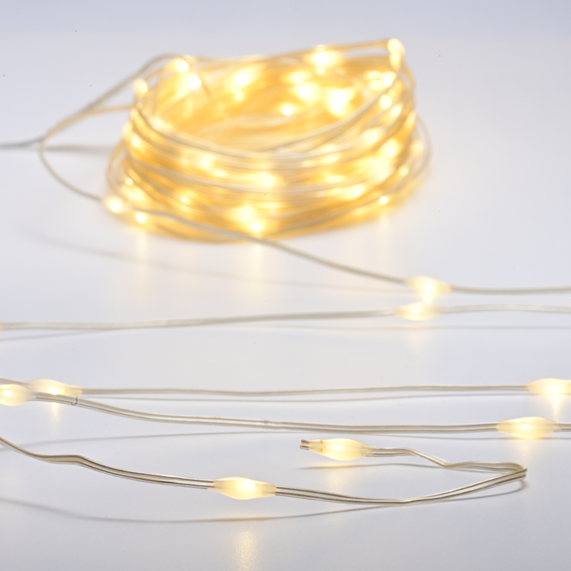 SKIN LINE LAMP 100 ΛΑΜΠ. LED WW 3AA BAT 8 ΠΡΟΓΡ. IP44 ΜΗΚΟΣ 10m 0,3m ΔΙΑΦΑΝΟ ΚΑΛΩΔΙΟ - ledmania.gr