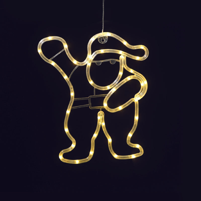 "PLASTIC SANTA" 44 LED ΛΑΜΠΑΚΙΑ WW ΜΠΑΤ. (3ΧΑΑ)/USB, IP20, 28.5*0.7*34.8 - ledmania.gr