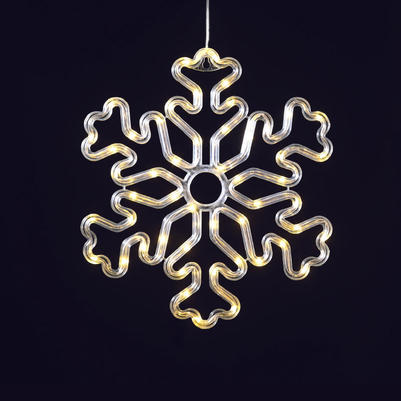 "PLASTIC SNOWFLAKE" 50 LED ΛΑΜΠΑΚΙΑ WW ΜΠΑΤ. (3ΧΑΑ)/USB, IP20, 30.5*0.7*27.5 - ledmania.gr