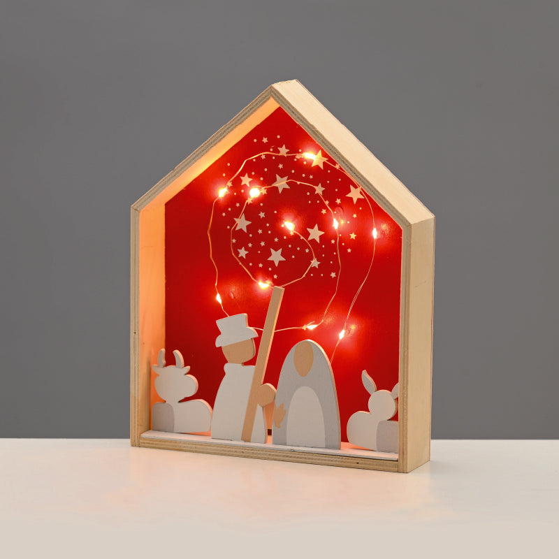 ^WOODEN HOUSE  10 LED ΛΑΜΠ ΚΑΛΩΔΙΟ ΧΑΛΚΟΥ ΘΕΡΜΟ ΣΤΑΘΕΡΟ ΜΠΑΤ (2ΧΑΑA) 20*4,5*25cm IP20^ - ledmania.gr