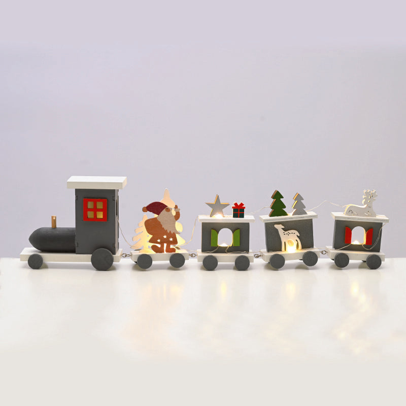 ^WOODEN TRAIN  9 LED ΛΑΜΠ  ΣΕΙΡΑ ΘΕΡΜΟ ΜΠΑΤ (2ΧΑΑA) 45*5*11cm IP20^ - ledmania.gr