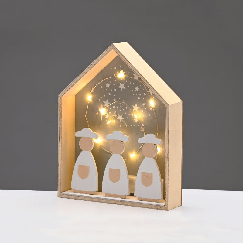 ^WOODEN HOUSE  10 LED ΛΑΜΠ ΚΑΛΩΔΙΟ ΧΑΛΚΟΥ ΘΕΡΜΟ ΣΤΑΘΕΡΟ ΜΠΑΤ (2ΧΑΑA) 20*4,5*25cm IP20^ - ledmania.gr