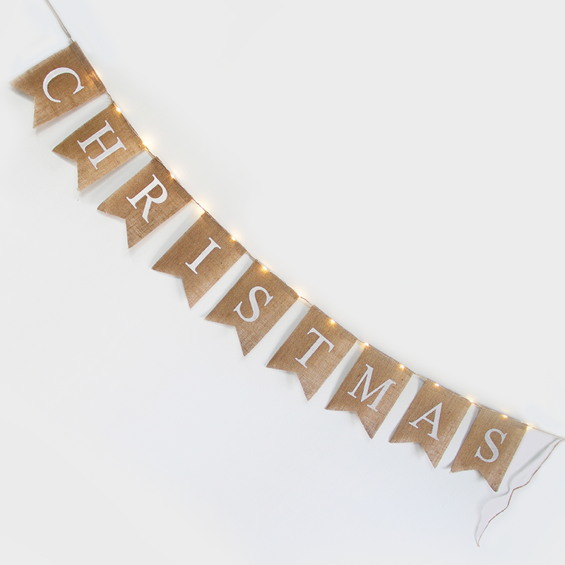 “HESSIAN X-MAS FLAG “, 15 MINI LED WW Λ/ΚΙΑ ΑΣΗΜΙ ΧΑΛK. ΜΠ/ΡΙΕΣ (3xAA), IP20, 150+30cm, ΔΙΑΦ. ΚΑΛ. - ledmania.gr
