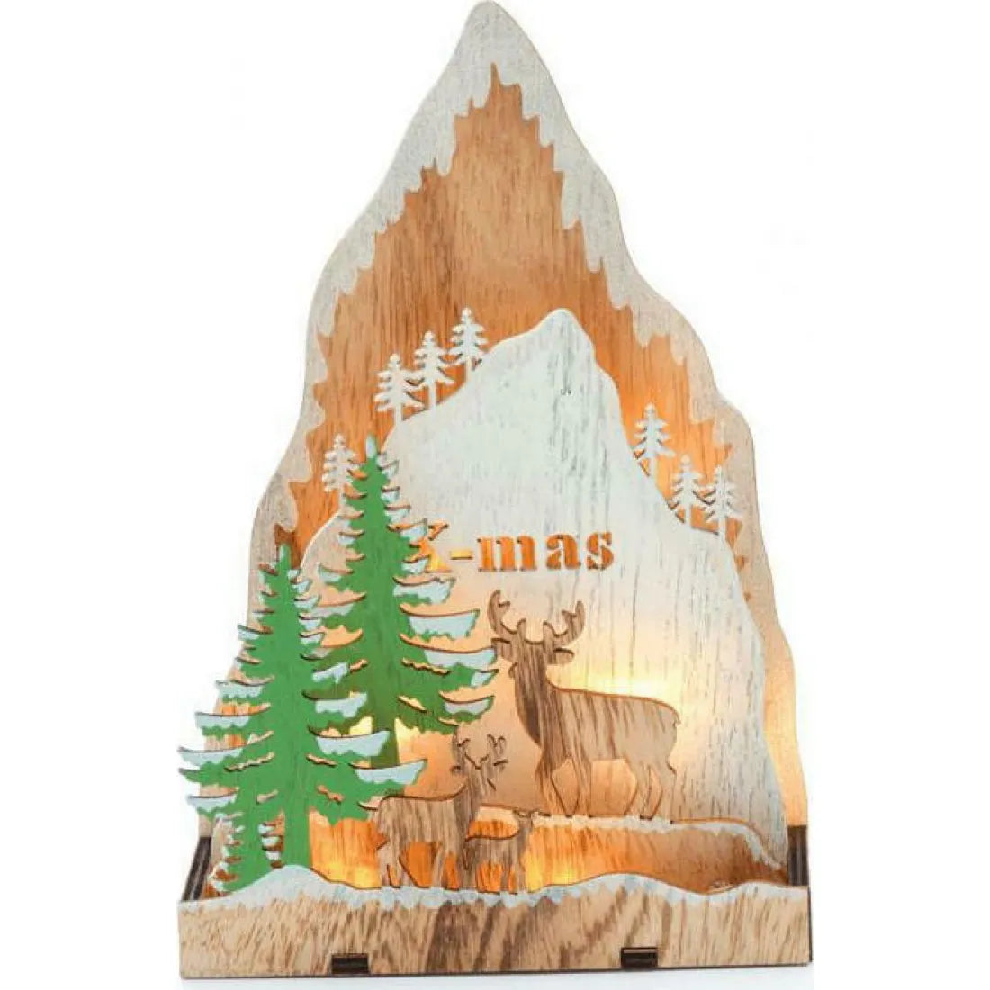 ΧΡΙΣΤ/ΚΟ ΔΙΑΚ/ΚΟ PLYWOOD XMAS SCENERY TREE 8LED ΘΕΡΜΟ ΜΠΑΤΑΡΙΑΣ 2*ΑΑ - ledmania.gr