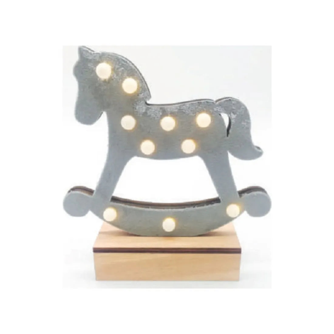 WOODEN GREY HORS 10 MINI LED ΛΑΜΠ. ΜΠΑΤ. (2xAA), ΘΕΡΜΟ ,IP20, 17X4.5X16CM - ledmania.gr