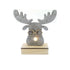 WOODEN GREY REINDEER HEAD 1MINI LED ΛΑΜΠ. ΜΠΑΤ. (2xAA), ΘΕΡΜΟ IP20, 18X4.5X16CM - ledmania.gr