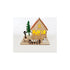 WOODEN XMAS HOUSE1 MINI LED ΛΑΜΠ. ΜΠΑΤ. (3xLR44), ΘΕΡΜΟ,IP20, 16X10X13CM - ledmania.gr