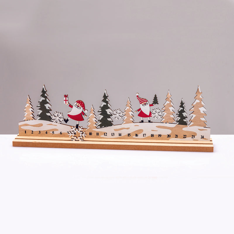 ^WOODEN XMAS COUNTDOWN WITH SANTA ΔΙΑΚΟΣΜHTIKO ΜΟΤΙΦ 33x5x10cm^ - ledmania.gr