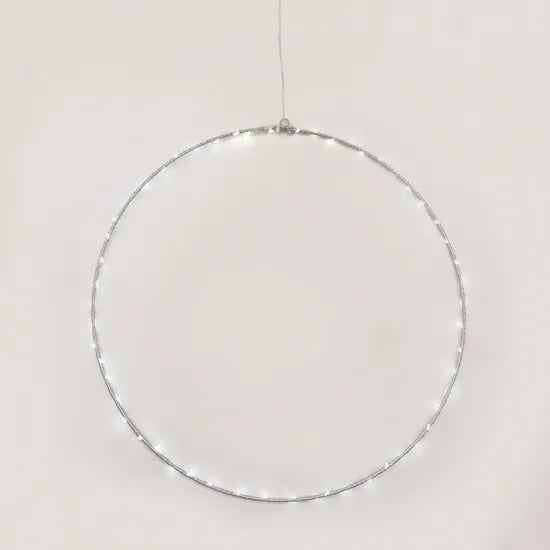 ΜΕΤΑΛΛΙΚΟΣ ΚΥΚΛΟΣ ΜΕ 65LED ΣΤΑΘΕΡΑ Ø50CM ΨΥΧΡΟ - ledmania.gr