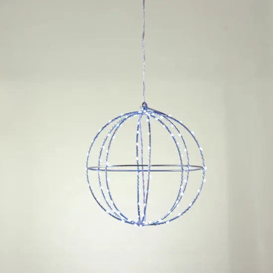 ΧΡΙΣΤ/ΤΙΚΗ ΑΣΗΜΙ ΜΠΑΛΑ ΜΕ 96LED ΜΠΛΕ ΣΤΑΘΕΡΑ Ø20CM - ledmania.gr