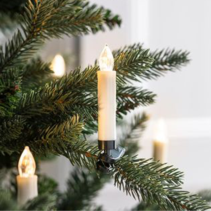 “10 WHITE MINI CLIPS CANDLES”, 10*1 LED ΛΑΜΠ. ΜΠΑΤ. (10*AAA), IR CONTROL., WW,IP20, φ1.5X10.5cm - ledmania.gr