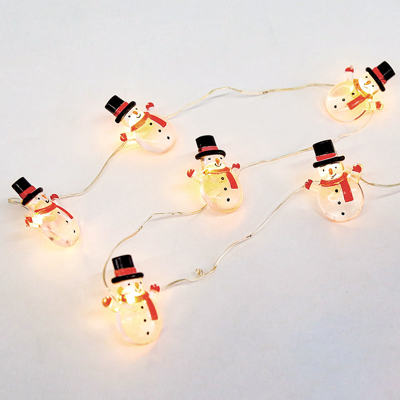 "SNOWMAN" 15 MINI LED ΛΑΜΠΑΚ. ΣΕΙΡΑ, WW, ΑΣΗΜΙ ΚΑΛΩΔ. ΧΑΛΚΟΥ, MΠΑΤ. (2ΑΑ),IP20, 140+30CM ΔΙΑΦ ΚΑΛ - ledmania.gr
