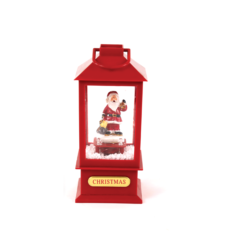 “PLASTIC SNOWY MUSIC SANTA LANTERN”, 2 MINI LED ΛΑΜΠΑΚ. WW, ΜΠΑΤ. (3ΑA),IP20, 10Χ10Χ20CM - ledmania.gr