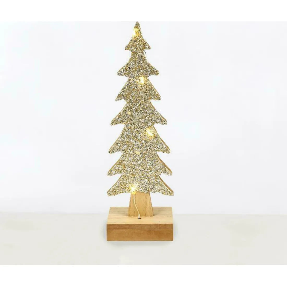 ΧΡΙΣΤ/ΚΟ ΔΙΑΚ/ΚΟ ΞΥΛΙΝΟ ΔΕΝΔΡΟ GOLD 30.5CM 4LEDS ΘΕΡΜΟ ME ΜΠΑΤΑΡΙΕΣ 2*ΑAΑ - ledmania.gr